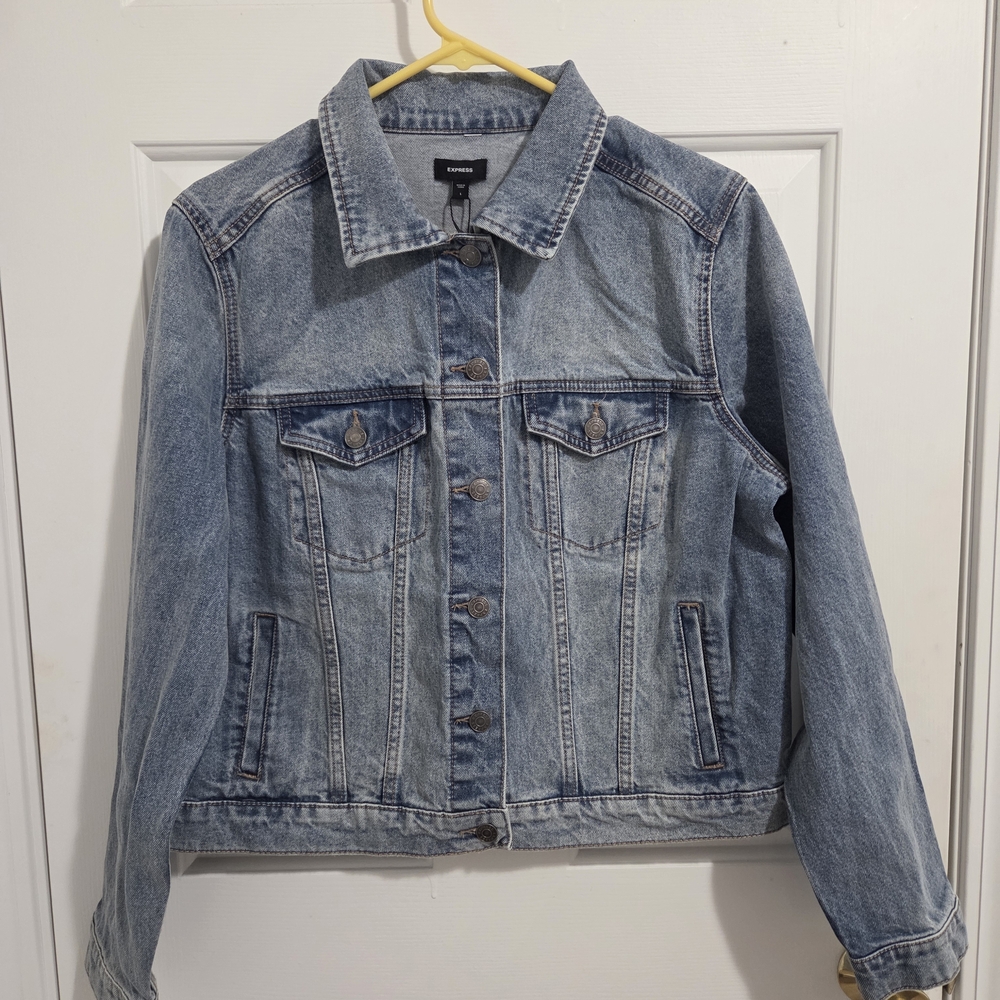Express Light Blue Denim Jacket - Large